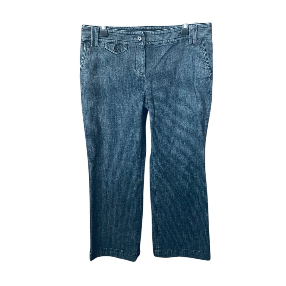 Talbots Petites Signature Flare denim trouser jeans stretch pockets 12P blue